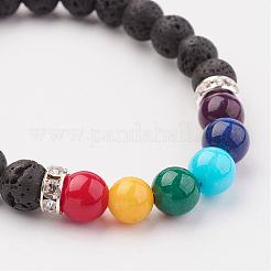Pulseras naturales estiramiento piedra mixtos&nbsp;BJEW-JB03078