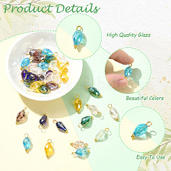 35 pendentif en verre et laiton bicolore&nbsp;PALLOY-YW00223