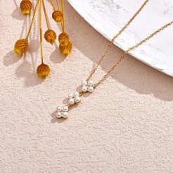 Collier pendentif fleur de perles de coquillages pour femmes&nbsp;JN1061A