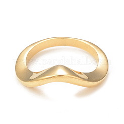 Anello da dito a forma di onda in acciaio inossidabile 304 con placcatura ionica (ip) per donna&nbsp;RJEW-I096-16G