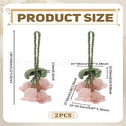 2 pendentif décoratif en coton et laine à tricoter&nbsp;HJEW-LP0002-93E