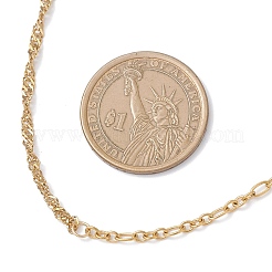 Collar de cadena Singapur de acero inoxidable 304 con cadena Figaro para mujer&nbsp;NJEW-JN05591