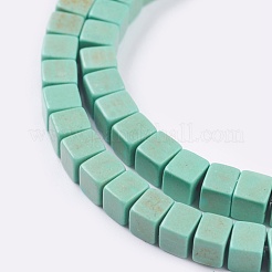 Filo di perline turchesi sintetici&nbsp;X-TURQ-G108-4x4mm-03