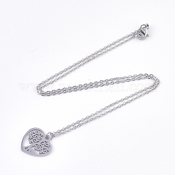 Colliers pendentifs en acier inoxydable 201 anti-ternissement&nbsp;NJEW-T009-JN148-40-1