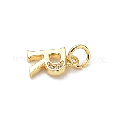 Breloques en laiton avec zircone cubique de micro pave&nbsp;KK-I382-03G-R