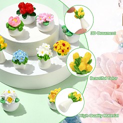 22 pièce 11 styles de décorations florales en résine&nbsp;DJEW-CJ0001-24