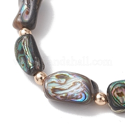 Stretcharmbänder aus natürlichen Abalone-/Paua-Muschelperlen für Damen und Herren&nbsp;BJEW-JB13544