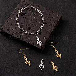 40 pz 2 colori in lega di stile tibetano pendenti con chiave di violino&nbsp;FIND-FS0001-11M