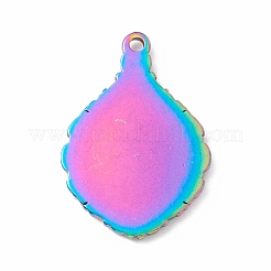 Pendentifs en acier inoxydable 304 couleur arc-en-ciel avec placage ionique (IP) et sertissages cabochons&nbsp;STAS-C049-19M