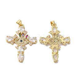 Placage en rack pendentifs en zircone cubique pavés de laiton&nbsp;KK-O142-53G