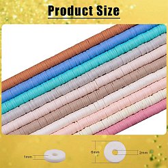 10 Strang 10 Farben flache runde handgemachte Polymer Clay Perlen&nbsp;CLAY-SZ0002-04A