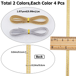 8 cordón plano de cuero PU de 2 colores&nbsp;DIY-GF0009-57