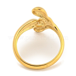 Bague ouverte en acier inoxydable 304 avec placage ionique (IP) pour femme&nbsp;RJEW-A043-13G