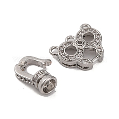 Messing Micro Pave klare Zirkonia Falte über Verschlüsse&nbsp;KK-A230-15P