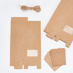 Faltschachtel aus Kraftpapier mit Sichtfenster&nbsp;CON-WH0087-98
