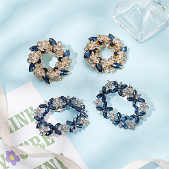 4 stücke 2 arten blume messing strass schuh dekorationen&nbsp;AJEW-GA0006-94B