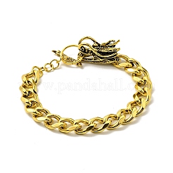Bracelet gourmette en alliage pour homme avec fermoir tête de dragon&nbsp;BJEW-A129-05AG
