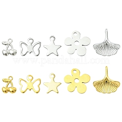 5 pieza de 5 estilos de dijes de acero inoxidable 201/304&nbsp;STAS-YW000-40G