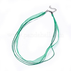 Creazione di collana in nastro di organza e cordoncino cerato&nbsp;NCOR-T002-M