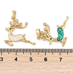 Ciondolo in ottone micro pavé di zirconi cubici a tema chastmas&nbsp;KK-U032-12G