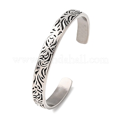 Bracciali rigidi in acciaio inossidabile 304 incisi&nbsp;BJEW-P386-02AS