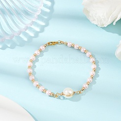 4 bracciale con perline rotonde in vetro di 4 colori per donna&nbsp;BJEW-JB11975