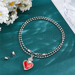 4 estremità del cordone in argento sterling a colonna&nbsp;STER-BC0004-47P