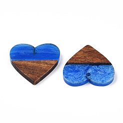 Pendentifs en résine transparente et bois de noyer&nbsp;RESI-ZX017-39