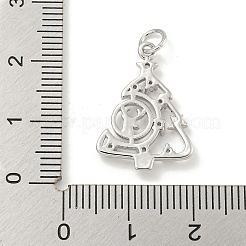 Placage de crémaillère en laiton micro pavé pendentifs en zircone cubique claire&nbsp;KK-B093-16P