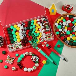 111 stücke 24 arten weihnachten serie silikon perlen&nbsp;SIL-SZ0003-31