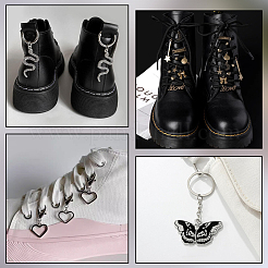 14 pièce 7 styles de breloques de chaussures en alliage d'aile&nbsp;HJEW-PH02096