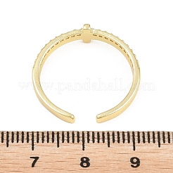 Messing Micro Pave Zirkonia Manschette offene Ringe&nbsp;CU-Z002-02G
