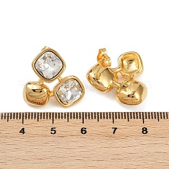 Boucles d'oreilles à tige en acier inoxydable 304 micro pavé de zircones cubiques transparentes&nbsp;EJEW-V014-02G