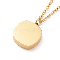 Collier pendentif carré avec lettre initiale v&nbsp;NJEW-A004-02G