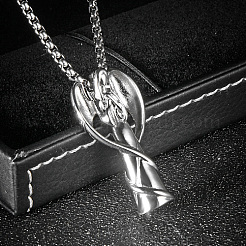 Colliers avec pendentif ange en acier inoxydable 304 anti-ternissement pour femmes&nbsp;WQ2654-1