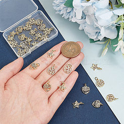 30 Stück Messing-Charms im 3-Stil mit Rack-Beschichtung&nbsp;KK-HY0001-84