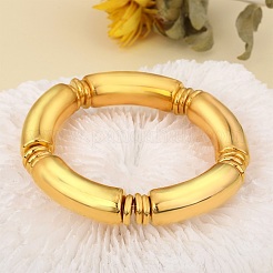 Ccb elastische Armbänder aus gebogenen Kunststoffröhrenperlen für Damen&nbsp;BJEW-SW001583-02