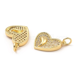 Placage de crémaillère en laiton micro pavé pendentifs en zircone cubique claire&nbsp;KK-M253-02G