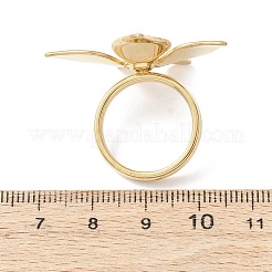 Fingerringe aus undurchsichtigem Acryl mit Imitationsperlen&nbsp;RJEW-P177-03B-G
