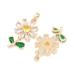 Pendenti in zirconi cubici colorati in micro pavè di ottone&nbsp;KK-H287-01G