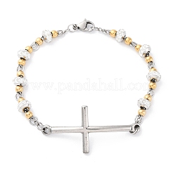 Pulseras de cadena de eslabones de acero inoxidable 201&nbsp;BJEW-A032-02GP-02