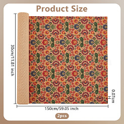 Motif de fleurs liège bois artisanat tissu&nbsp;DIY-WH0588-67