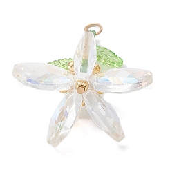 Pendenti a forma di fiore con perline di vetro fatti a mano&nbsp;PALLOY-MZ00742-03