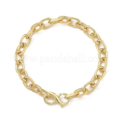 6 mm Messing-Kabelkettenarmbänder mit S-Verschlüssen&nbsp;BJEW-JB14255