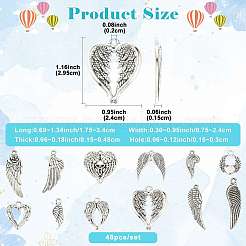 48 pièces 12 styles pendentifs en alliage de style tibétain&nbsp;FIND-FS0004-86