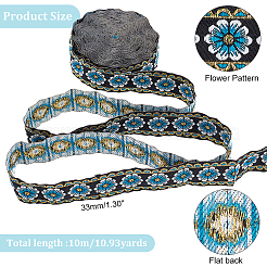 Polyester-Spitzenband im Ethno-Stil mit Blumenstickerei&nbsp;OCOR-WH0067-48C