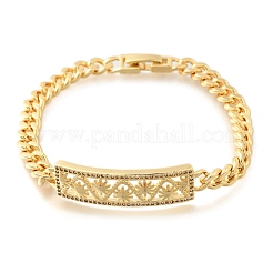 Messing Micro Pave klare Zirkonia Link Armbänder&nbsp;BJEW-F498-04B-G