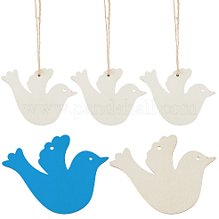 40 Stück unbehandelte Holzanhänger-Dekoration&nbsp;BIRD-CP0001-01
