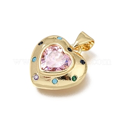 Colgantes de latón con microengaste de circonitas cúbicas de colores para el día de San Valentín&nbsp;CU-E002-14G