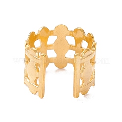 Anillo de puño abierto de triple línea de acero inoxidable 304 con revestimiento iónico (IP)&nbsp;RJEW-H107-14G